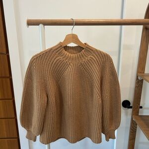 Apiece Apart Crewneck “Eco Nueva Merel” Sweater in Camel